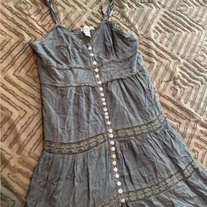 Grey teal boho Dress